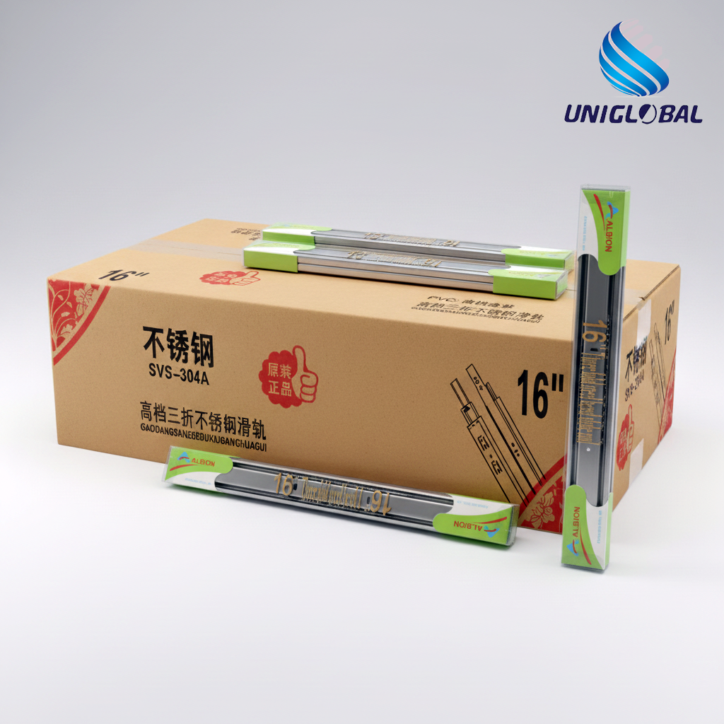 BALL BEARING SLIDE STAINLESS STEEL 16" 2PC BOX